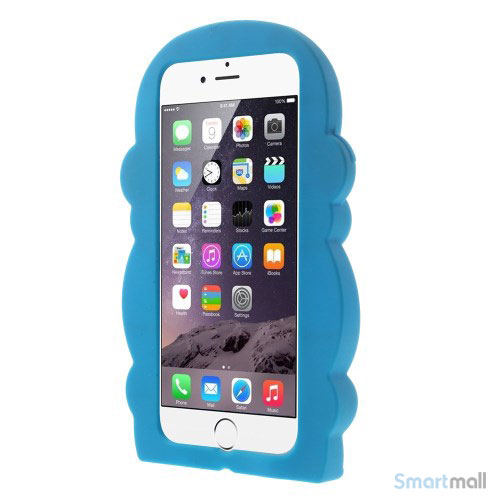 Soedt abe-cover til iPhone 66S, udfoert i bloed silicone - Blaa