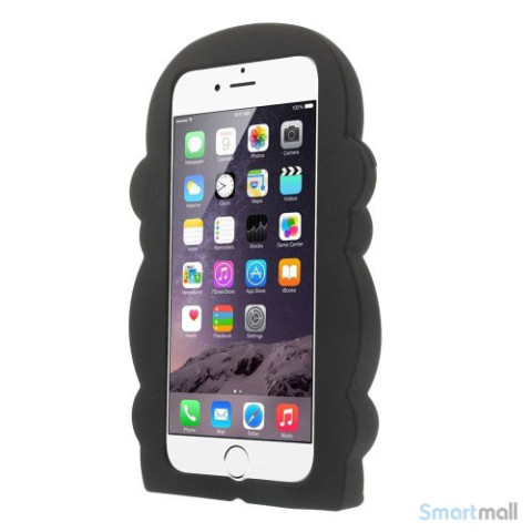 Soedt abe-cover til iPhone 66S, udfoert i bloed silicone - Sort