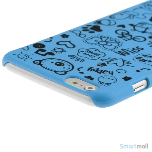 Soedt cover til iPhone 6, dekoreret med smaa cartoons - Baby Blaa4