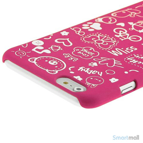 Soedt cover til iPhone 6, dekoreret med smaa cartoons - Rose4