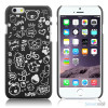 Soedt cover til iPhone 6, dekoreret med smaa cartoons - Sort