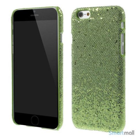 Spaendende laeder-cover til iPhone 6, med paillet-effekt - Groen