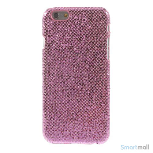 Spaendende laeder-cover til iPhone 6, med paillet-effekt - Pink2
