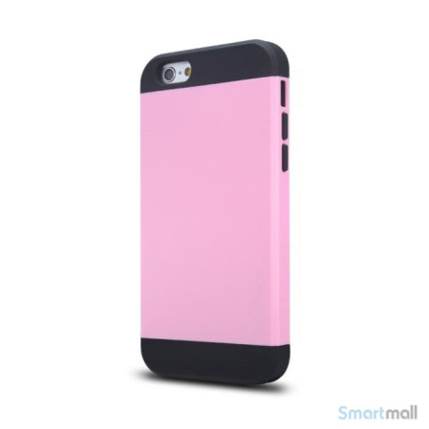 Staerkt hybrid-cover til iPhone 6 med dobbelt-beskyttelse - Pink2