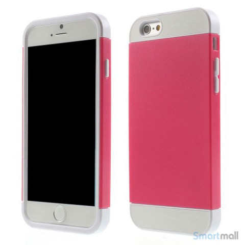 To-farvet iPhone 6 cover med indbygget kortholder - Hvid -Rose