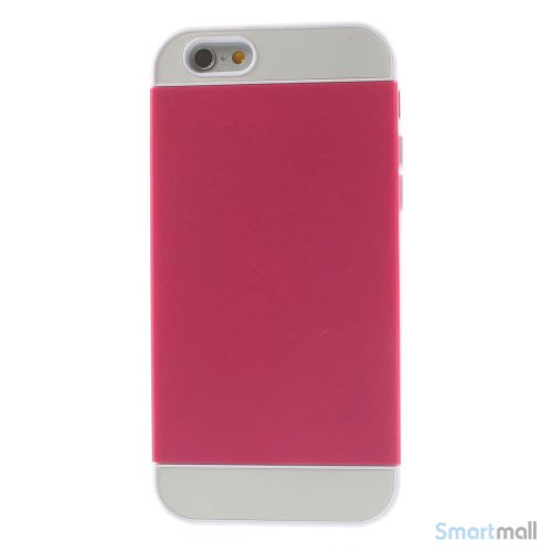 To-farvet iPhone 6 cover med indbygget kortholder - Hvid -Rose2