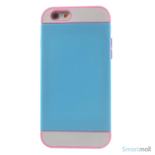 To-farvet iPhone 6 cover med indbygget kortholder - Pink -Moerk Blaa2