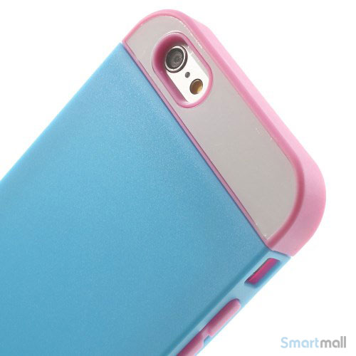 To-farvet iPhone 6 cover med indbygget kortholder - Pink -Moerk Blaa5