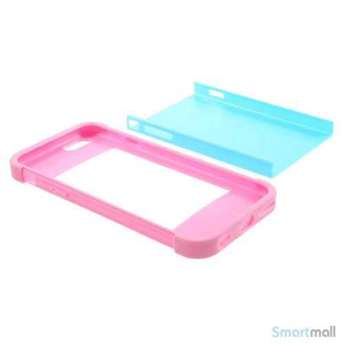 To-farvet iPhone 6 cover med indbygget kortholder - Pink -Moerk Blaa7