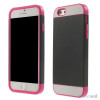 To-farvet iPhone 6 cover med indbygget kortholder - Rose -Sort