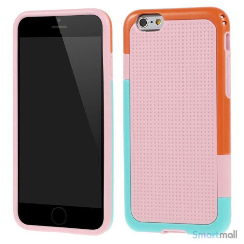 Tre-farvet cover til iPhone 6, med spaendende detaljer - Pink