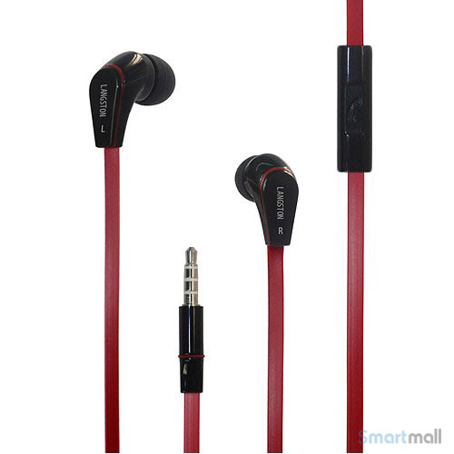 LANGSTOn 3.5mm in-ear høretelefoner m/mikro til iPhone, Samsung, mfl. – Rød