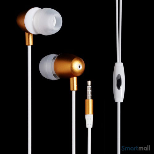 LANGSTON 3.5mm in-ear høretelefoner m/mikro til iPhone, Samsung, mfl. – Hvid