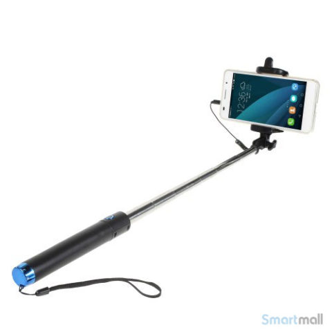 Smart selfie stick med mount holder & minijack til iPhone 6/6S/6 PLUS – Blå
