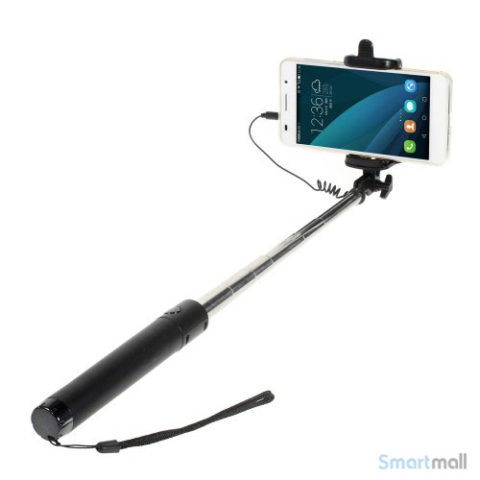 Smart selfie stick med mount holder & minijack til iPhone 6/6S/6 PLUS – Sort