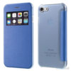 Apple iPhone 7 cover i lækkert læder-design m/vindue til display - Blå