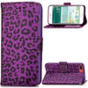 Feminint leopard-mønstret cover i læder til iPhone 7 Plus - Lilla