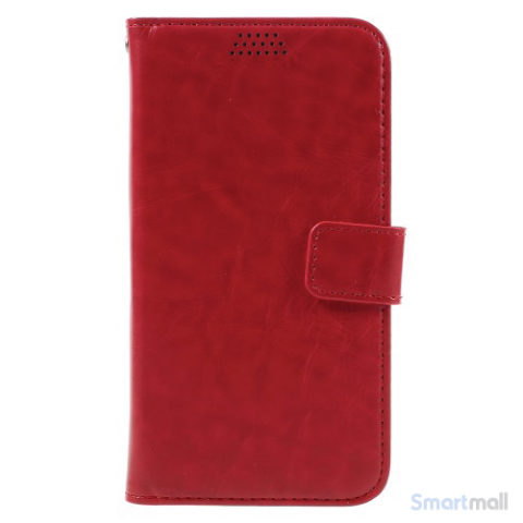 Klassisk flot læderpung m/standfunktion & kortholder til iPhone 7 - Rød