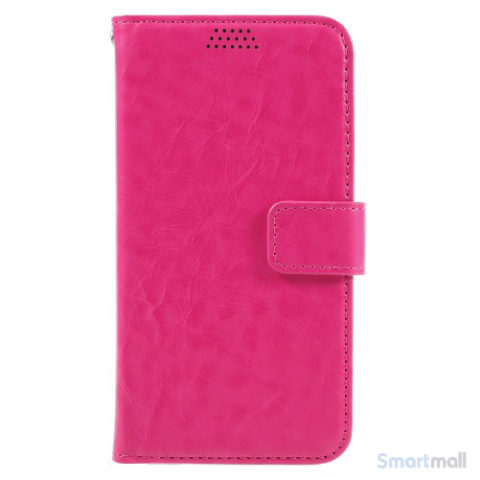 Klassisk flot læderpung m/standfunktion & kortholder til iPhone 7 - Rose