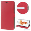 Klassisks læderpungs cover fra Litchi m/kreditkortholder - Rød