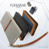 Lækker kvalitets-læderpung fra KLD Funwear m/kortholder til iPhone 7 - Blå