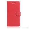 Litchi lædercover i flot klassisk design m/kortholder til iPhone 7 Plus - Rød