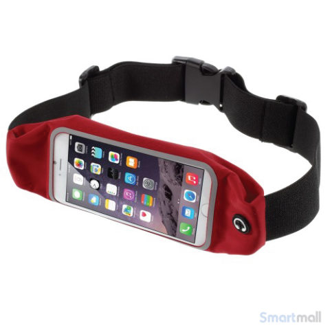 Smart løbebælte/taske m.touch-vindue til iPhone 7 Plus/6S Plus - Rød