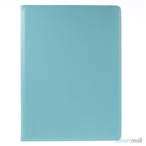 Fuld roterende lædercover til iPad Pro 12.9" m/stand - Baby blå