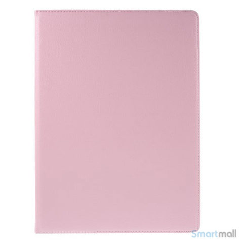 Fuld roterende lædercover til iPad Pro 12.9" m/stand - Pink