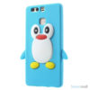 Huawei P9 3D pingvin cover i fleksibelt silikone - Blå