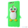 Huawei P9 3D pingvin cover i fleksibelt silikone - Grøn