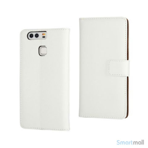 Klassisk & elegant flip-cover i læder til Huawei P9 - Hvid