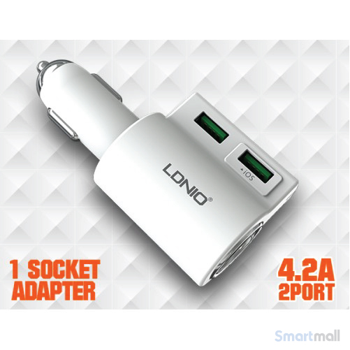LDNIO 2 ports USB-lader til bilen 4.2A