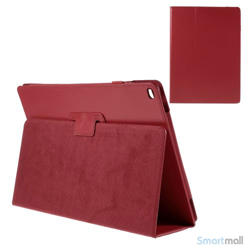 Litchi Texture smart lædercover m/stand funktion til iPad Pro 12.9" - Rød