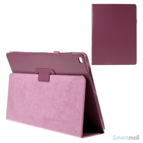 Litchi Texture smart lædercover m/stand funktion til iPad Pro 12.9" - Rose