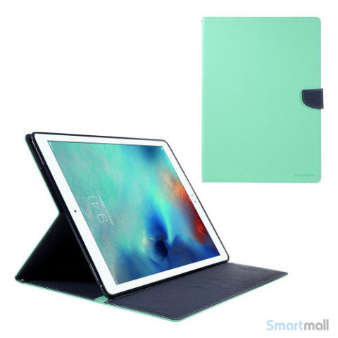 MERCURY GOOSPERY lædercover m/stand & pung til iPad Pro 12.9" - Cyan