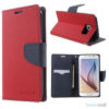 MERCURY Goospery Fancy Diary læderstands-cover til Galaxy S6 G920 - Rød