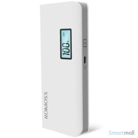 ROMOSS 10400mAh powerbank m/LCD display til iPhone/Samsung/Pokemon/mfl