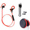 Trådløse sports høretelefoner m/fjernbetjening & støj reducering - Rød