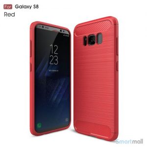Cover I TPU materiale og borstet overflade til Samsung Galaxy S8 – Rød