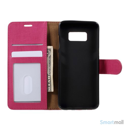 Cover m/kortholder i kontrastfarvet design til Samsung Galaxy S8 – Rosa