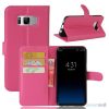 Flot Lychee cover-pung m/kreditkortholder til Samsung Galaxy S8 - Rosa