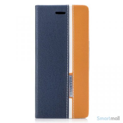 Lækker kontrastfarvet cover m:kortholder til Samsung Galaxy S8 - Mørkeblå