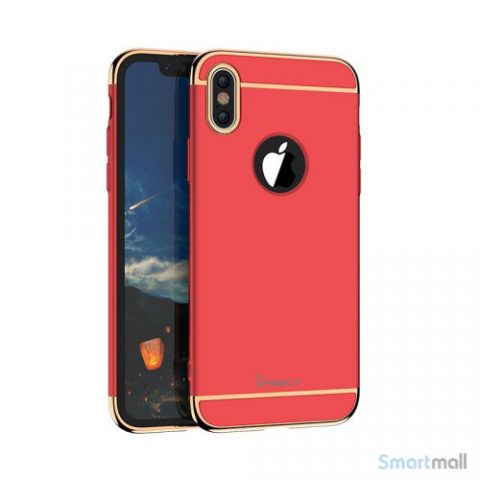Luksuriøst IPAKY 3-i-1 cover til iPhone X / 10 - Rød
