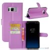 Lychee cover-pung m/kreditkortholder i pink til Samsung Galaxy S8 - Lilla