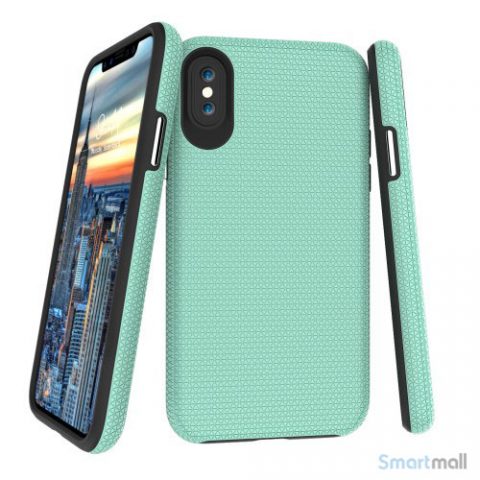 Dobbeltbeskyttende TPU-cover med shock absorbering til iPhone X/10 - Cyan