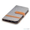 iPhone X/10 Jean Cloth læderpungs cover i lækkert materiale - Grå